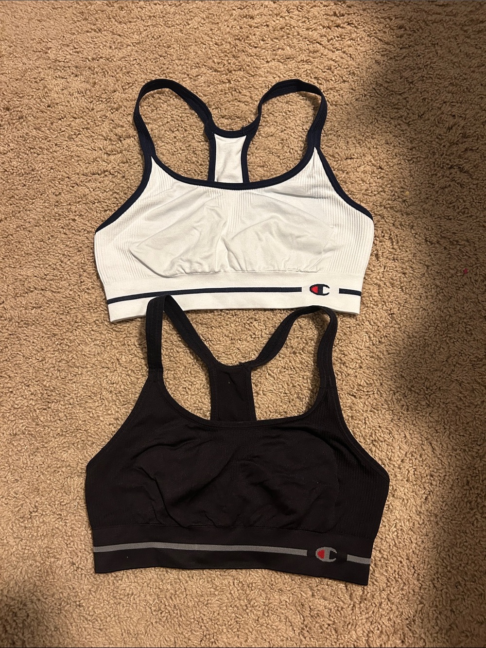 Champion Racerback Sports Bras in White & Black - Pack of 2